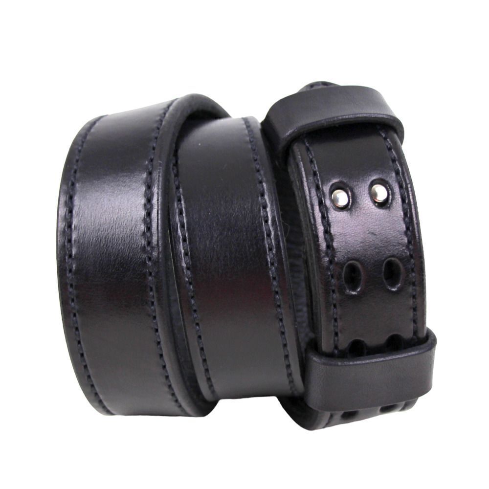 AWL WORKS G356 SADDLE BLACK GENUINE LEATHER 1.5"Wd LOW ENFORCEMENT BELT 34 (60D